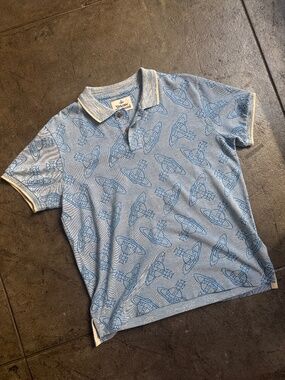 Vivienne Westwood Brand New Polo w/ All over Orb Print